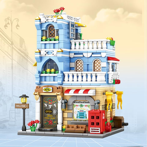 DIY 713 Pcs Mini Hotel Building Toy
