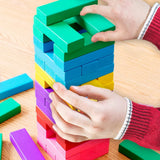 KidsPlanet 54 PCS Colorful Wooden Jenga Tumbling Tower – Stacking & Balance Game for Kids