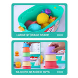2-in-1 Silicone Shape Sort &amp; Stacking Bath Toy