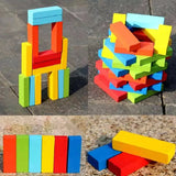 KidsPlanet 54 PCS Colorful Wooden Jenga Tumbling Tower – Stacking & Balance Game for Kids
