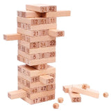 54 PCS Number Jenga Wooden Stacking Game