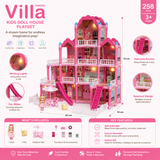 Villa Kids Doll House Playset – 3-Story Princess Dream Home